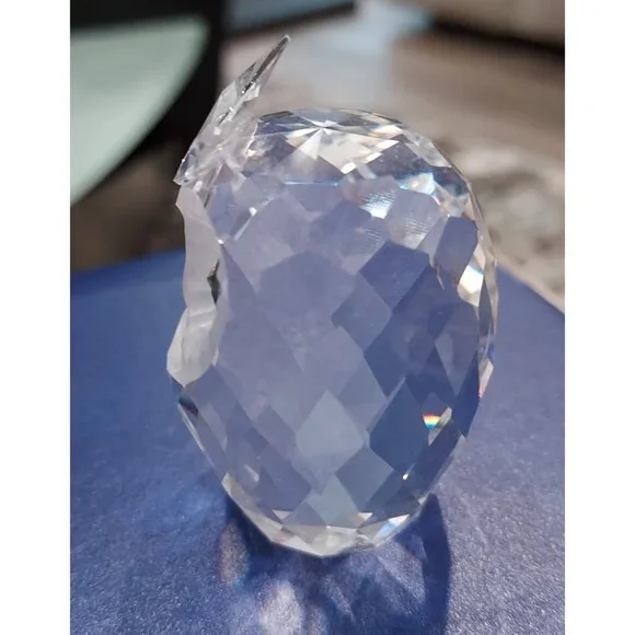 Swarovski Crystal Owls Retired Woodland Large 2" Small 1.5" Jewel Eyes Set Of 2 - Picture 5 of 15